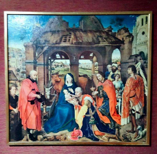 Tríptico Virgen María - Triptico | Madera de calidad, escenas icónicas. Decoración religiosa con tres paneles de arte sacro enmarcados.